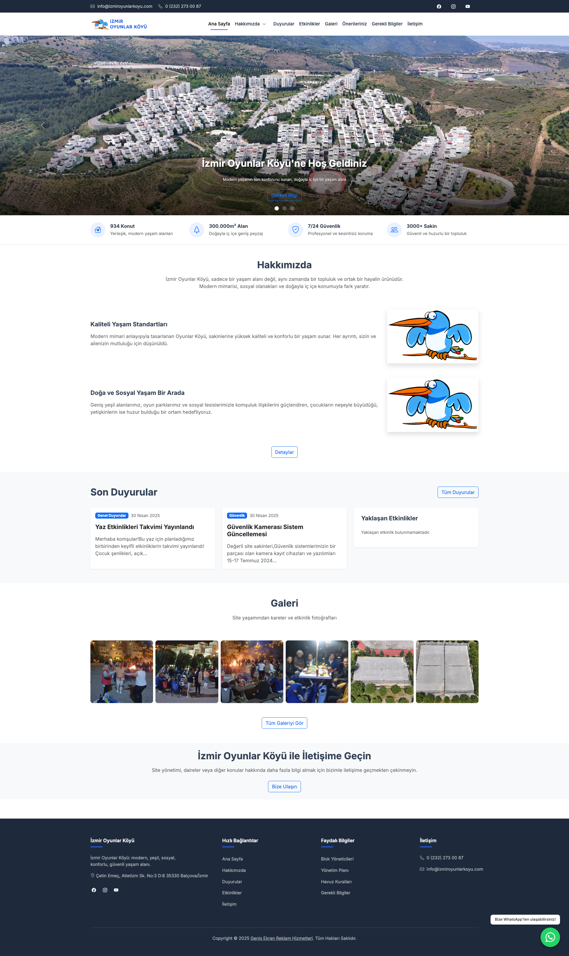 İzmir Oyunlar Köyü Web Sitesi